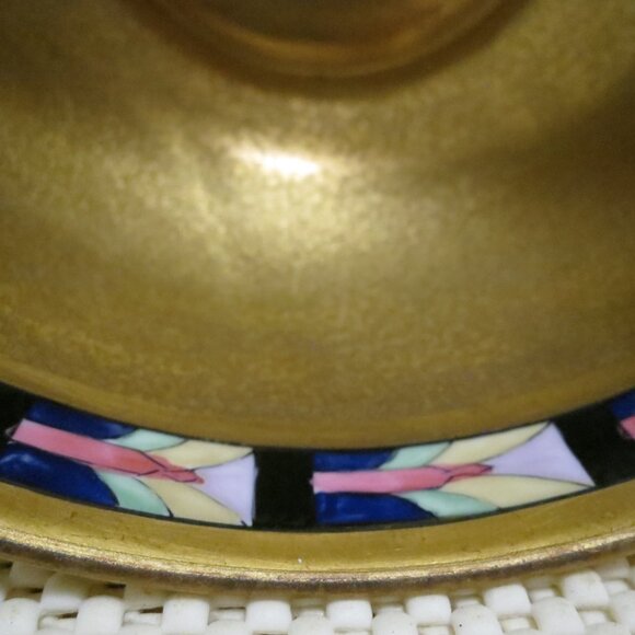 W. A. Pickard Bowl Antique Hand Painted Gold Cobalt USA 7.75" - Picture 4 of 6